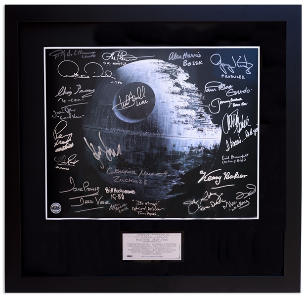 Star Wars'' 20'' x 16'' Photo Signed by 23 of the Cast -- Many With Personal Notes Such as Carrie Fisher Writing ''I know...Did you?'' -- With Becket COA for All Signatures